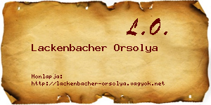 Lackenbacher Orsolya névjegykártya